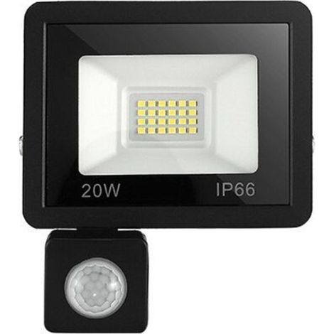 Projecteur LED extérieur 20W avec détecteur de mouvement 6500K Projecteur LED extérieur, IP66 avec lampe de sécurité à détecteur de mouvement, pour jardin, terrasse, pelouse, fête,180-240V (1/4)