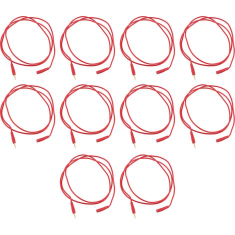10 sets câble de test fiches banane PVC laiton avec cordons pour diagnostic auto 2mm rouge (1/5)