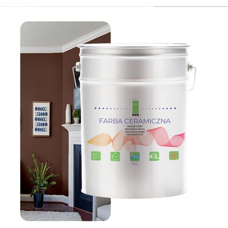 Keramikwandfarbe, abwaschbar, Braun, 10 l, Fabrikverkauf