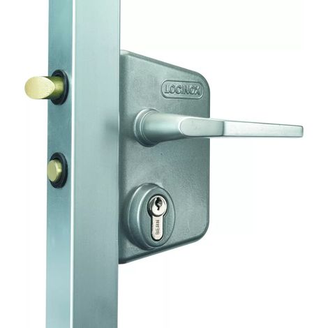 Serrure de grille Locinox - Pour profil de 60 à 80 mm - Alu brut