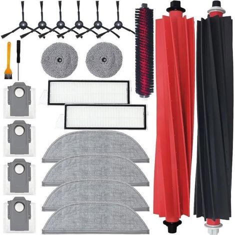 23 Pièces de rechange pour Roborock S8 Maxv Ultra aspirateur brosses à rouleau brosse de nettoyage Noir (1/4)