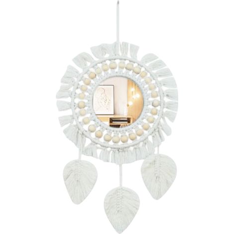 Lot Décoration Intérieure: Verres Fleurs Séchées, Bougeoirs, Miroir Rond, Tenture Murale Macramé, Mangeoire Oiseaux, Style Bohème (1/5)