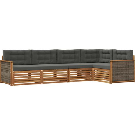 Outdoor Sofa Set with Cushion 5 pcs Natural and Anthracite vidaXL (1/5)