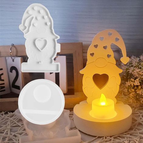 3D Easter Elf Silicone Mold with Heart - Silicone Candle Holder - Heart-Shaped Mold - DIY Elf (1/5)