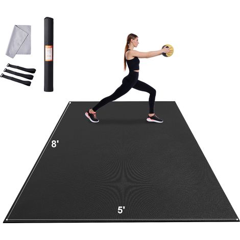 VEVOR Tapis de yoga antiderapant haute densite pour homme et femme, tapis de fitness et deexercice avec sac et sangle de transport pour yoga a domicile, pilates et entrainement au sol, 2440 x 1530 mm