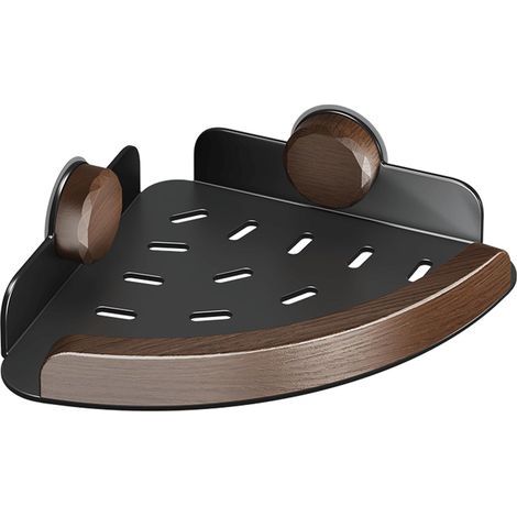 No-drill bathroom drainer, single-layer, waterproof and moisture-resistant (black) (1/5)