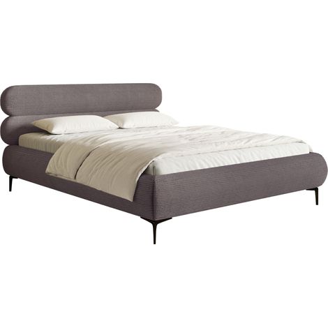 Selsey Roule Cord – Polsterbett 180x200 mit Cordstoff und schwarzen Füßen, Braun