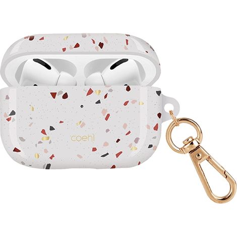 Custodia UNIQ Coehl Terrazzo per AirPods Pro, bianca/bianca naturale (1/3)