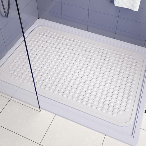 80x50cm Tapis De Douche Rectangulaire Grande Salle De Bain Tapis Antidérapant Ménage Salle De Douche Tapis De Bain Tapis De Sol De Toilette Tapis De Baignoire De Massage des Pieds en PVC