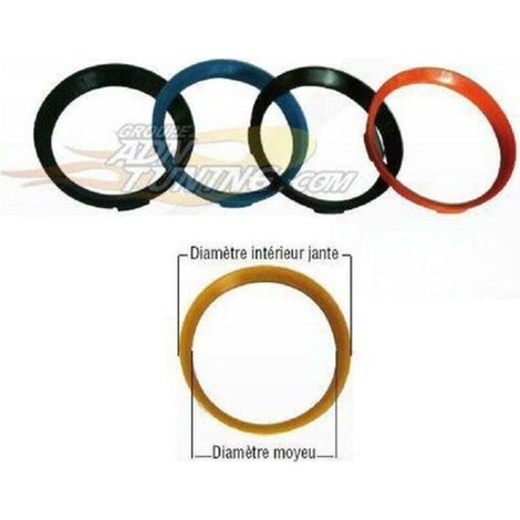 4 Bagues de centrage - Ext 67.1 - Int 54.1 compatible avec Toyota Citroen C1 Peugeot 107 (1/2)