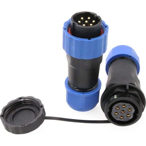 Connettore circolare impermeabile IP68 per cavo di alimentazione LED, presa, filo, montaggio a pannello elettrico, connettore a saldare (connettore diretto, 7 pin) (1/4)