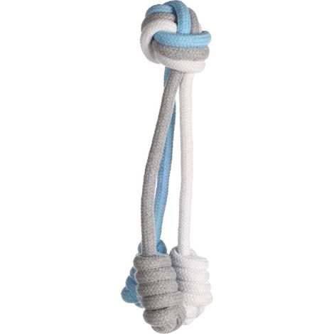 Jouet 3 cordes avec balle nouée ø 5 cm x 22 cm pour chien - Flamingo (1/3)