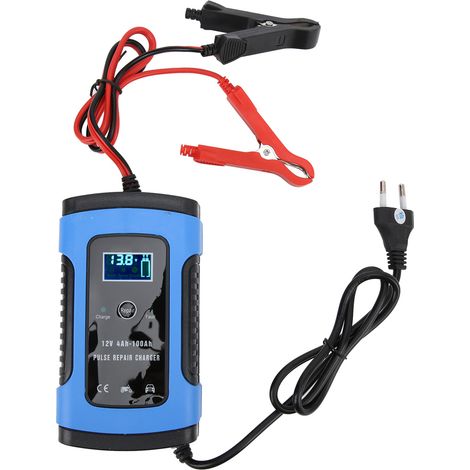 Chargeur de batterie moto 12 V/6 A avec affichage numérique, outil de réparation intelligent, prise 100-240 V EU (1/5)
