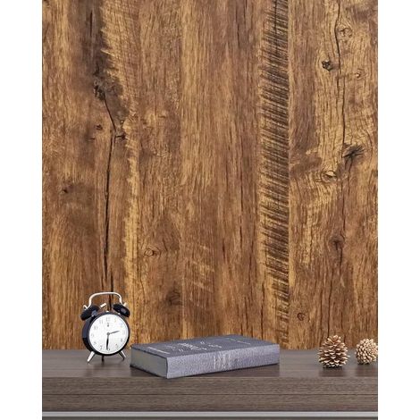 Lámina autoadhesiva con aspecto de madera y textura de roble: impermeable y fácil de aplicar a muebles y paredes (1/5)