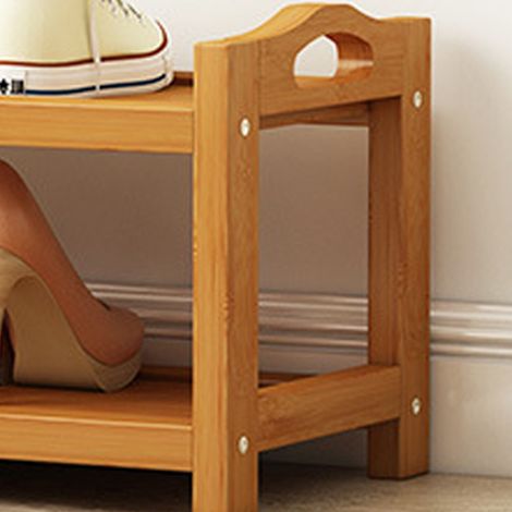 Étagère à chaussures à plusieurs niveaux en bambou épais, grande capacité et résistante, idéale pour une chambre ou un dortoir. 2 niveaux, longueur 50 cm. (1/5)
