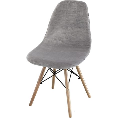 Housse de Chaise Scandinave,Couverture de Chaise sans Accoudoirs Gris Clair 4 pièces (1/4)