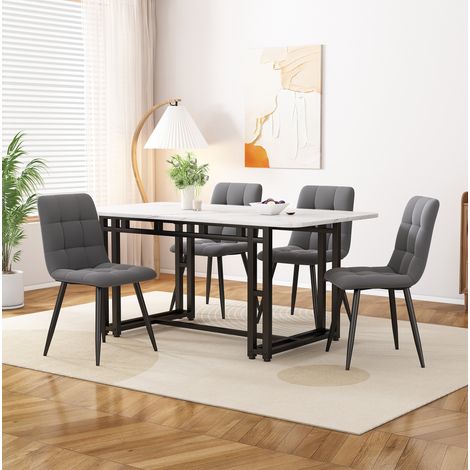 table manger 120 cm en MDF, pieds métal noir OKMYHOME (1/5)
