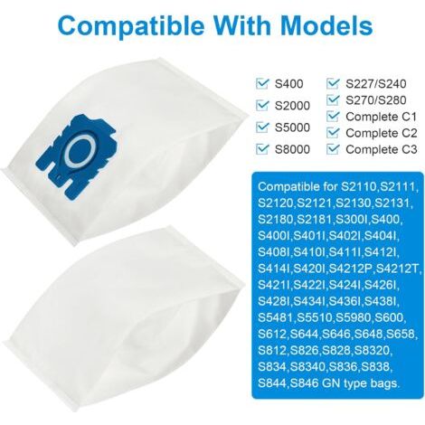 FOREHILL HyClean 3D FJM Sac d'Aspirateur pour Miele (12 sacs, 2 filtre pour moteur, 2 filtre évacuation) Sac d'Aspirateur pour Miele GN Pack XXL, Alternative pour Miele 9917730 GN HyClean 3D (1/4)