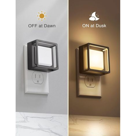 Lot de 1 Veilleuse LED, avec capteur crépusculaire, intensité lumineuse réglable, idéale pour la salle de bain, le couloir, la chambre d'enfant (1/4)