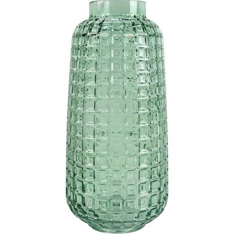 30cm Green Cube Glass Vase (1/3)