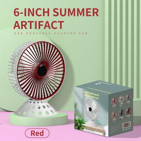 Ventilateur USB portable pour la maison, le bureau ou l'extérieur (rouge) (1/5)