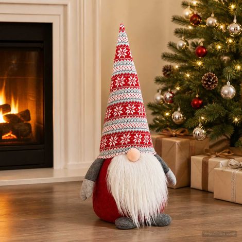 vidaXL Gnomo di Natale Rosso 45 cm Poliestere (1/5)