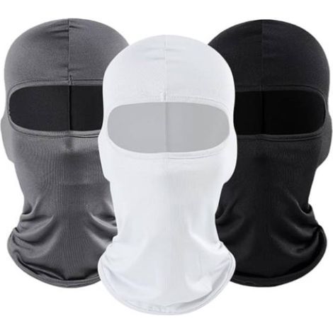 Set passamontagna da 3 pezzi, maschera da sci per uomo e donna, sciarpa da moto nera + bianca + grigia, cappuccio integrale, passamontagna per sci, motociclismo, ciclismo, sport all'aria aperta (1/4)
