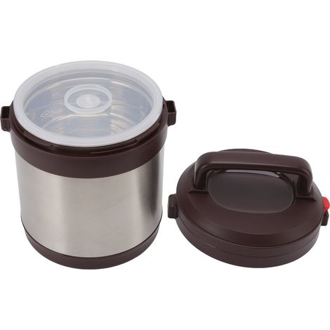 1,3-Liter-Vakuumisolierte Lunchbox aus Edelstahl 304, tragbarer Bento-Behälter für Schüler, Büroangestellte, Edelstahlfarbe (1/5)