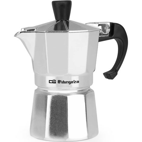 cafetière italienne, 1 tasse, poignée ergonomique, convient aux plaques de cuisson à gaz, électriques et vitrocéramiques, aluminium, soupape de sécurité (1/5)