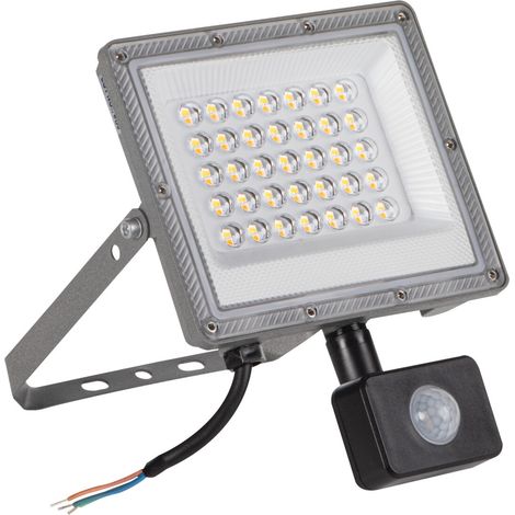 Projecteur LED 30W - Détecteur PIR - CCT 3 températures - IP44 - Gris (1/5)