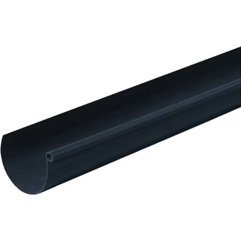First Plast – Profilé de gouttière PVC 25 demi-ronde 4 m – Couleur anthracite – Assemblage par collage ou joint – Raccord pour gouttière