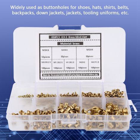 Kit de 650 rivets métalliques creux pour boutonnières (1/5)