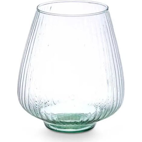 Vase aus recyceltem Glas mit geriffelter Oberfläche 22x22x26