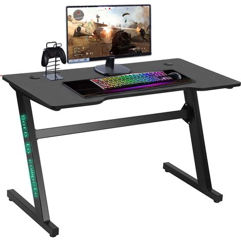 Scrivania Gaming Porta Pc Computer con Luci LED RGB e Tappetino Mouse Pad 80x30 (1/4)