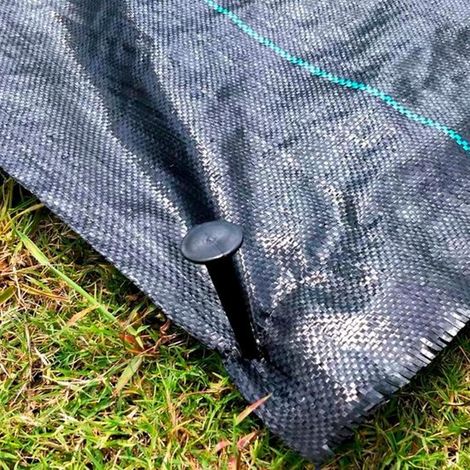 100 Gartenheringe mit Bart – Kunststoff-Gartennägel zur Bodenverankerung gegen Unkraut und Staub (1/4)