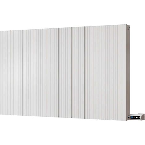 Thetford - White Horizontal Electric Radiator Double Panel H600mm x W936mm Grooved 900w Thermostatic WIFI