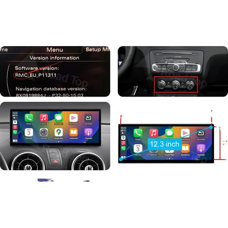 Écran Multimédia Automobile, Écran de Haute Qualité, Compatible avec Audi A1 Q3 2012-2018, Version 12.3 A1 RMC (1/2)