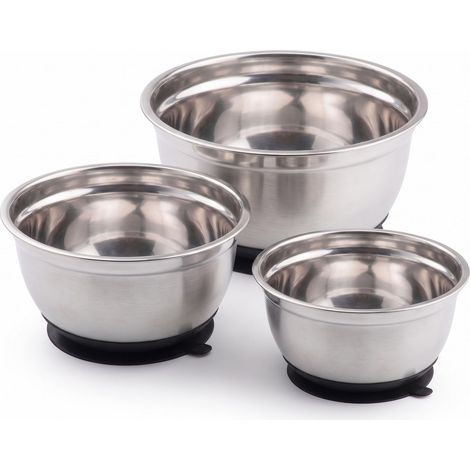 Bol mélangeur en acier inoxydable 2 l / 2000 ml / 22 cm avec ventouse (1/5)