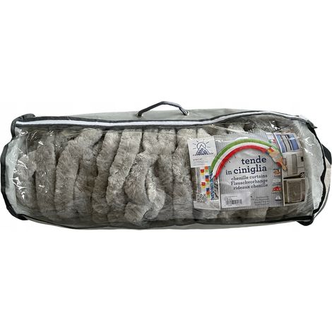 Cortina para gatera con flecos, gris, 56x205 cm, U51 (1/2)