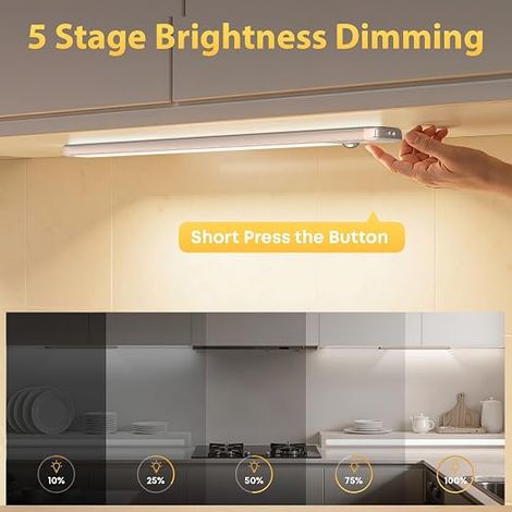 Closet Light, Motion Sensor Light  Under Furniture Kitchen Lamp, USB-C Wireless Lighting for Wardrobe, Closet, Staircase (21cm) (1/4)