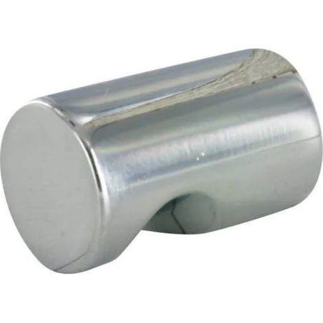 Bouton tirette, Zamak chromé, D.15mm, H.26mm, 1 pièce avec visserie.