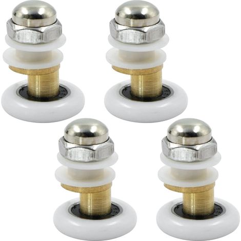 Roulette Pour Porte De Douche - Roulement À Roulettes En Laiton Et Plastique Pour Porte Coulissante En Verre Épaisseur 4 À 8 Mm Diamètre 23 Mm Lot De 4 (1/5)