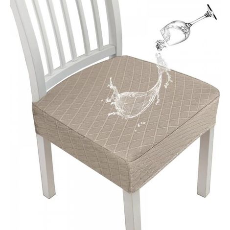 6 housses de chaise de salle à manger extensibles 35355 cm à grille diamantée, housses de chaise de cuisine kaki (1/5)