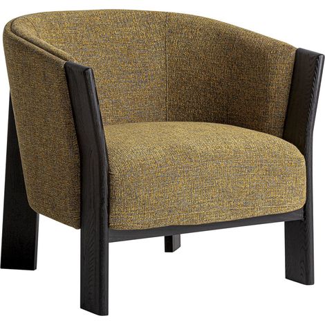 Fauteuil contemporain en polyester camel finition marbrée - Camel marbré chaleureux (1/5)