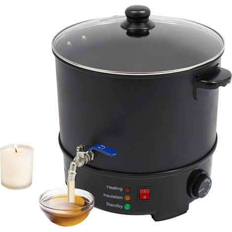 Kit de fabrication de bougies 10 L, ensemble de fabrication de bougies DIY comprenant une mèche, un fondoir à cire, un support de mèche - Contrôle de la température de 50 à 100 °C pour les entreprises