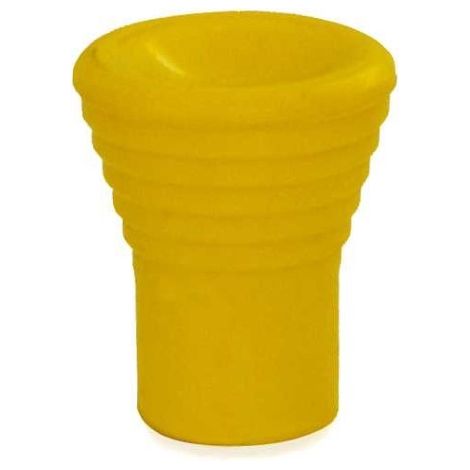 Pomolo rigato in plastica - Ø 15 mm. - giallo (1/2)