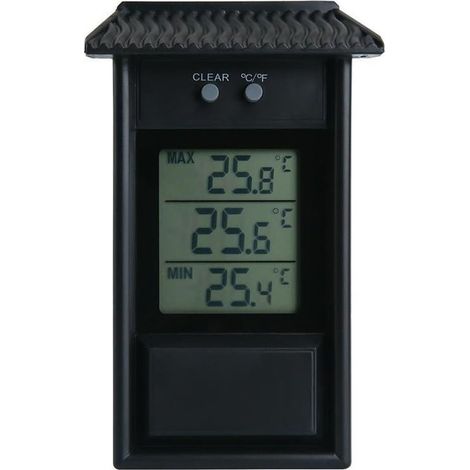 Thermomètre numérique pour serre – Thermomètre max et min pour surveiller les températures maximales et minimales, accessoire de serre mural pour intérieur ou extérieur Noir (1/5)