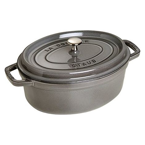 STAUB Cocotte Casseruola Ovale, Ghisa, Grigio Grafite, 29 cm (1/4)