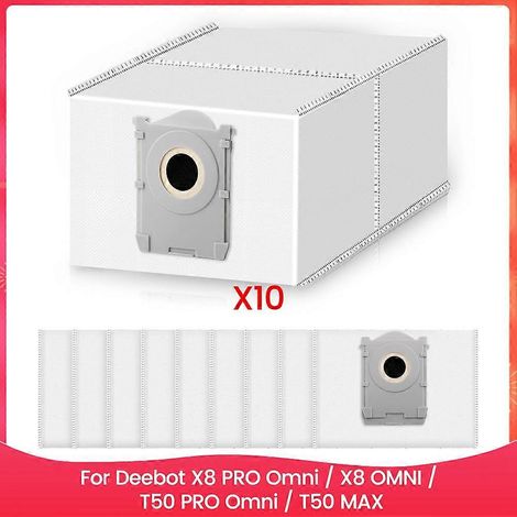 Sacs à poussière pour aspirateur robot Ecovacs Deebot X8 PRO Omni / X8 OMNI / T50 PRO Omni / T50 MAX PRO Omni / T50 Omni (1/5)