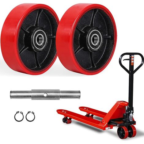 Pallet Truck Wheels 180 x 50 mm with Ball Bearing Polyurethane for Pallet Truck with Axle (1/5)